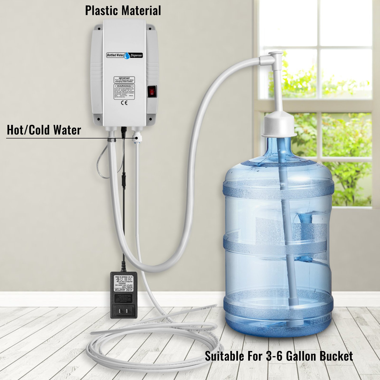 110V Bottled Water Dispenser Pump System 20ft for Ice/Coffee Maker