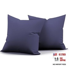 2 Pack Outdoor Decorative Pillow Covers Waterproof for 18"x18" Pack of 2 Navy