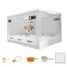 Pet Oxygen Chamber with Wheels, Folding Kitten Incubator Brooder Nursery, Bre...