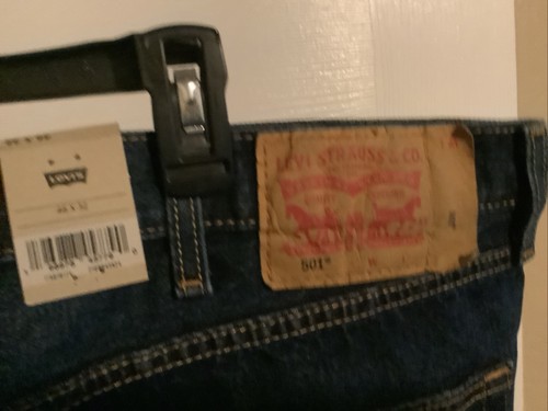 Levi's 501 Straight Jeans Blue 100% Cotton Men's Size 46x32 NEW - Picture 4 of 4