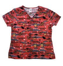 Disney Branded Lion King V Neck Women's Size Medium Scrub Top Simba