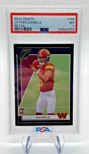 2024 Panini Zenith Jayden Daniels Retail Rookie Card #148 Commanders RC PSA 7