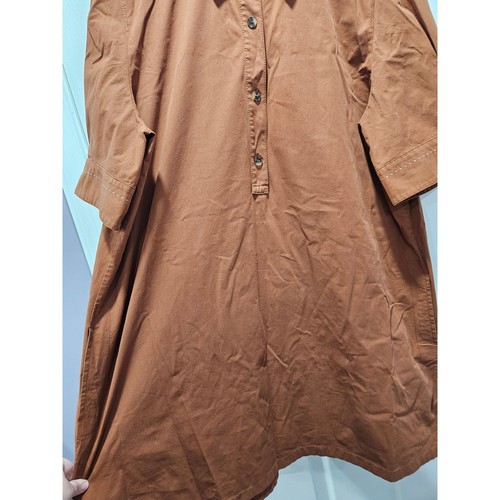 Lafayette 148 Shirt Dress Womens Brown Poplin Shift Size 2X XXL MSRP S450 - Picture 4 of 8