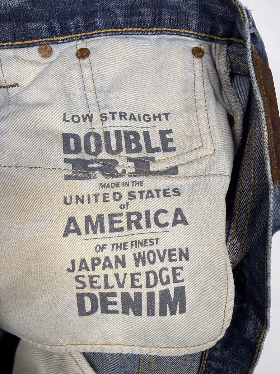 RRL Ralph Lauren DOUBLE RL Low Straight Jeans Mens 34x32 Japan