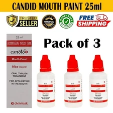 3X CANDID MOUTH PAINT FOR ORAL THRUSH TREATMENT FOR KILLS FUNGAL INFECTION 25ml