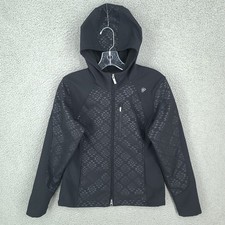 Ariat Jacket Womens Small Aztec Hooded Softshell Full Zip Gray Black Riding