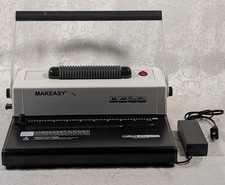 MAKEASY, Electronic Coil Spiral Binding Machine, With Manual Hole Punch, EUC