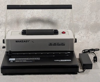 MAKEASY,  Electronic Coil Spiral Binding Machine, With Manual Hole Punch, EUC