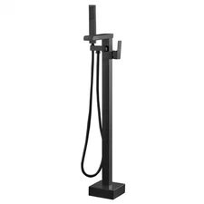 Freestanding Bathtub Faucet Tub Filler Floor Mount Bathroom Faucet Matte Black