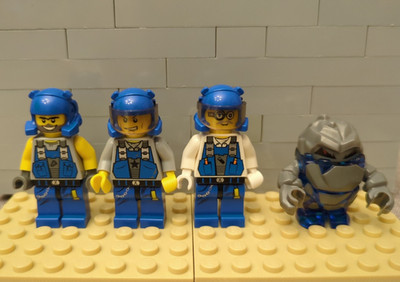 Lego Power Miner Minifigures Doc, Duke, Brains, Glaciator Rock Monster Lot