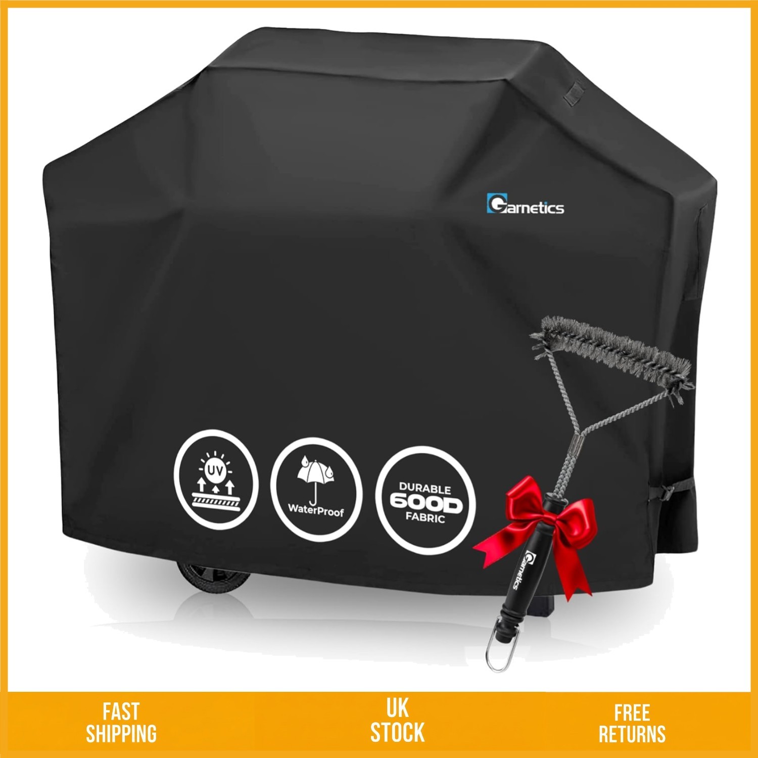 Waterproof Heavy Duty BBQ Gas Grill Cover with Cleaning Brush 58 In
