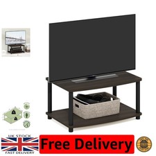 Space-Saving Elevated TV Stand - Dark Brown, No Assembly Required, 32-Inch