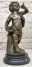 Auguste Moreau 'The Secret' Figural Sculpture of Two Children with Puppy — listing 3