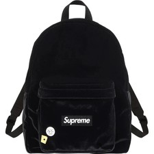 Supreme Velvet Backpack 'Black' - NEW