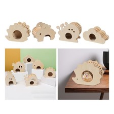 Hamster Wooden House Hideout Tiny Gerbils Habitat Decoration Guinea Pig Tunnel