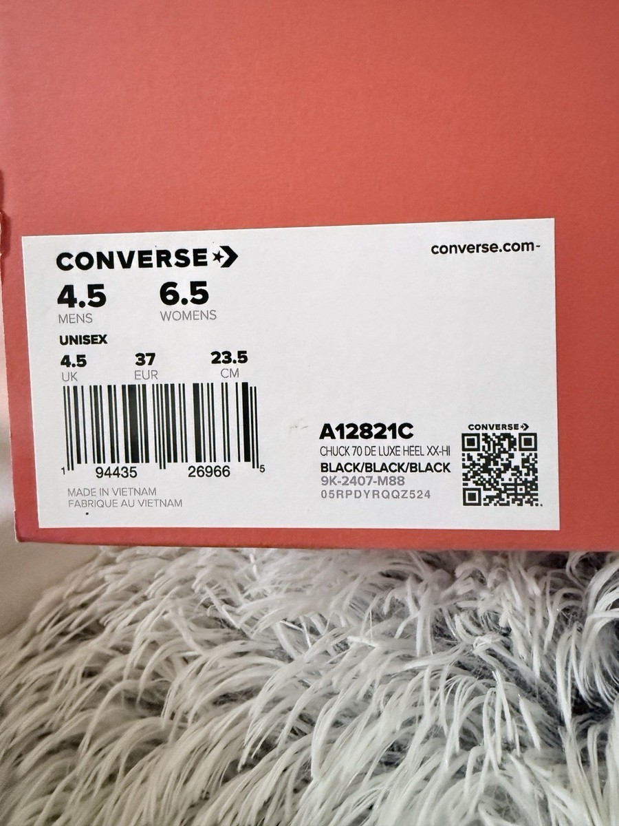 Size 6.5 - Converse Chuck 70 De Luxe XX High Triple Black W for