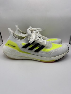 Adidas Ultraboost 21 White Solar Yellow Men Size 11