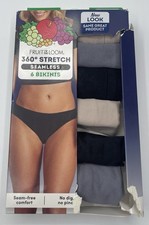 Fruit of the Loom 360 Stretch Seamless 6pk Bikinis Panties Underwear Size Small