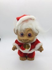 Santa Troll Doll vintage 6.5 inch hat loose pink eyes