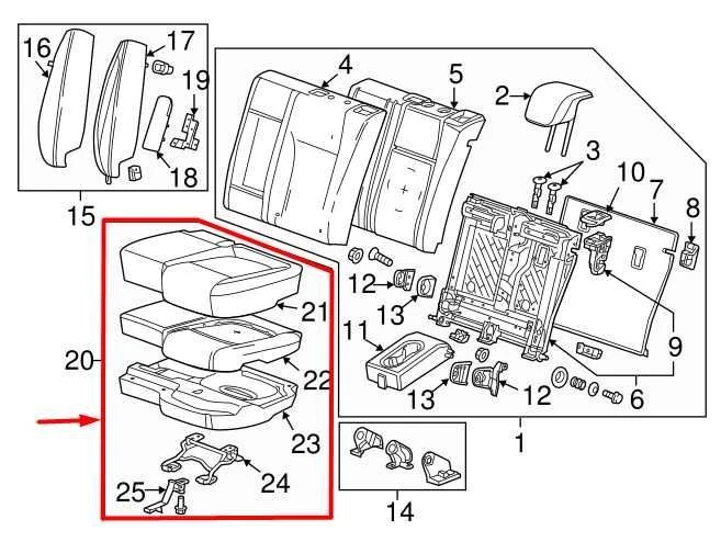 Cojín inferior asiento segunda fila lado izquierdo conductor trasero Buick Encore 17-20 42421644 OEM Foto 2 de 4