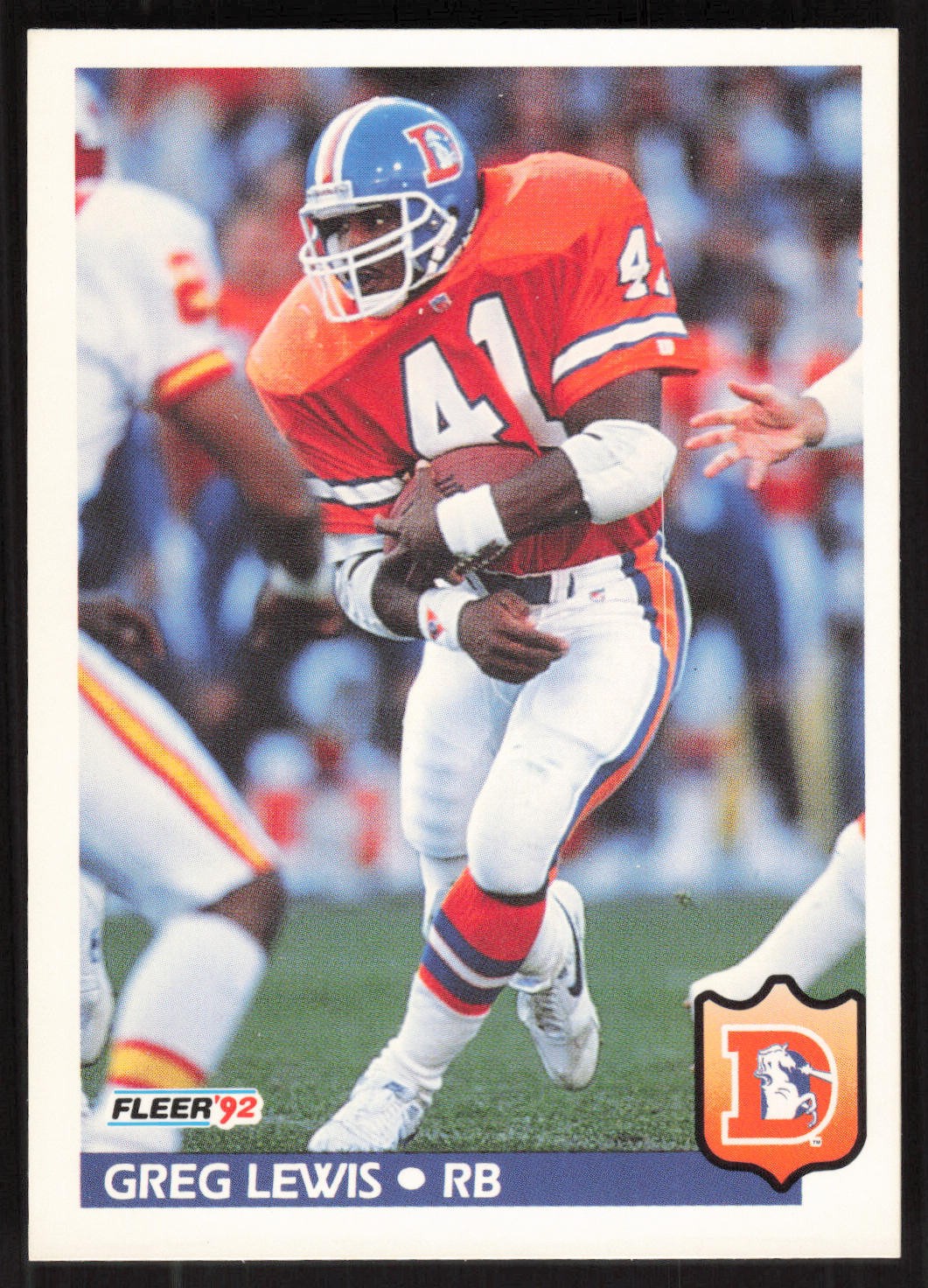 Greg Lewis, 1992 Fleer, #100, Denver Broncos,