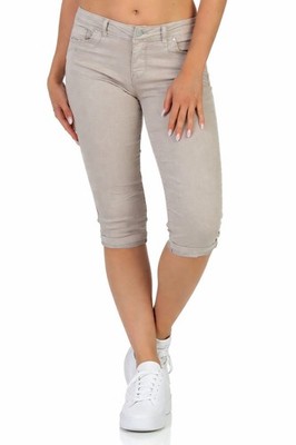 Damen Capri Shorts Jeans kurze Hose 3/4 Jeanshose Jeansshorts Hailys Je44nna