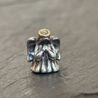 Pandora Authentic Vintage Angel Charm Sterling Silver + Gold Accent Halo 925 ALE