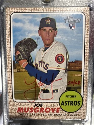 Joe Musgrove 2017 Topps Heritage Red Real One Rookie Auto #ROA-JM /68 PACK FRESH