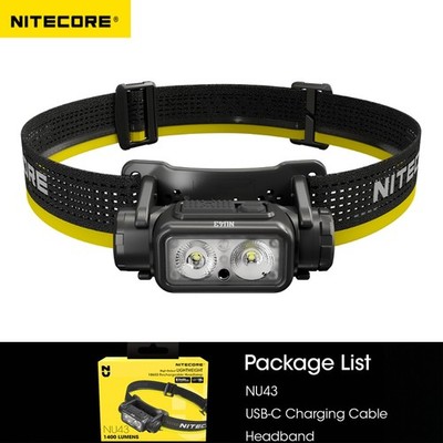 NITECORE NU43 Headlamp 1400LM LED Headlight Lightweight USB-C Rechargeable Light