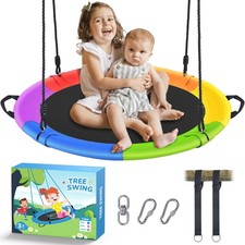 700lbs 40" Saucer Tree Swing for Kids Adults Waterproof Outdoor Round Mat Swing