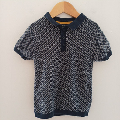 M&S Polo Shirt  Boys Age 1.5 - 2 Years Navy Blue Short Sleeved Top Collar