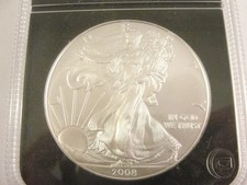 2008 Genuine Uncirculated American 1oz Fine Silver EAGLE. PCS.