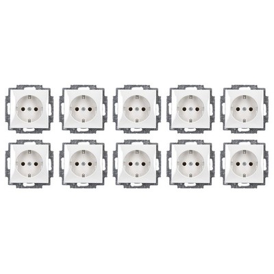 10x Busch Jaeger SCHUKO Steckdosen-Einsatz 20 EUC-914