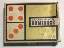 Vintage Crisloid Double Six Dominoes With 3D Case And Rules
