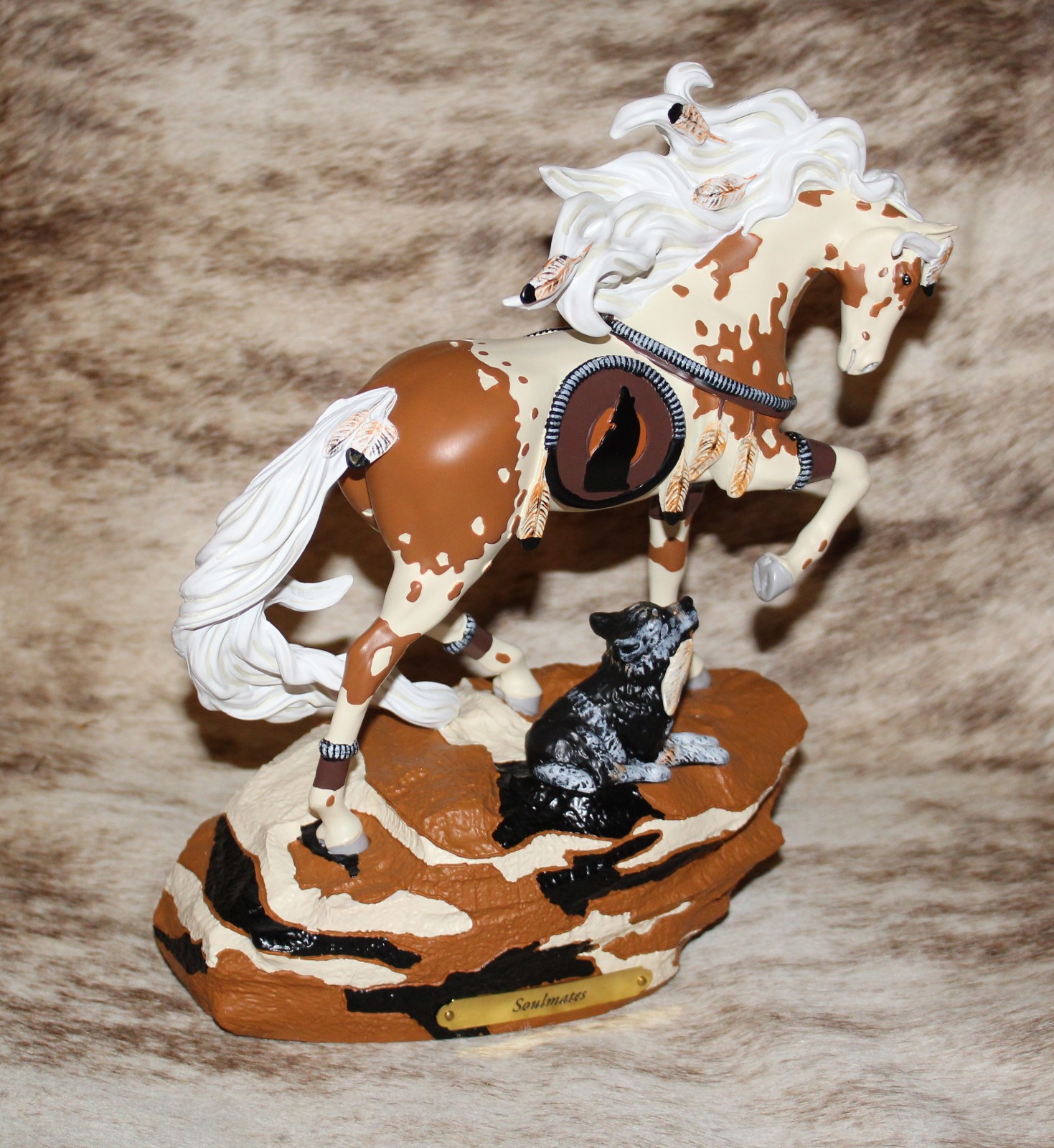 TRAIL OF PAINTED PONIES Soulmates~Low 1E/0283 Native Horse & Wolf Cub~2025 Herd