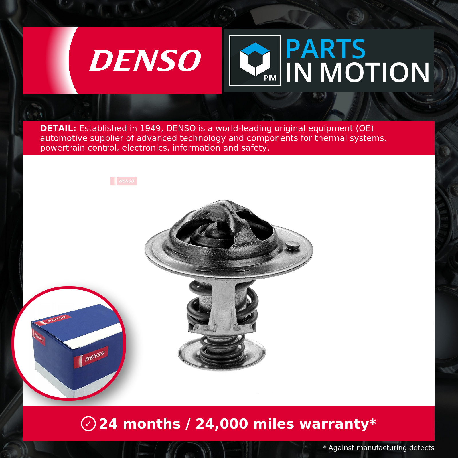Coolant Thermostat DTM88446 Denso 19301PHM305 Genuine Top Quality Guaranteed New