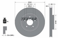 2X Textar 92281803 Bremsscheibe FüR Hyundai