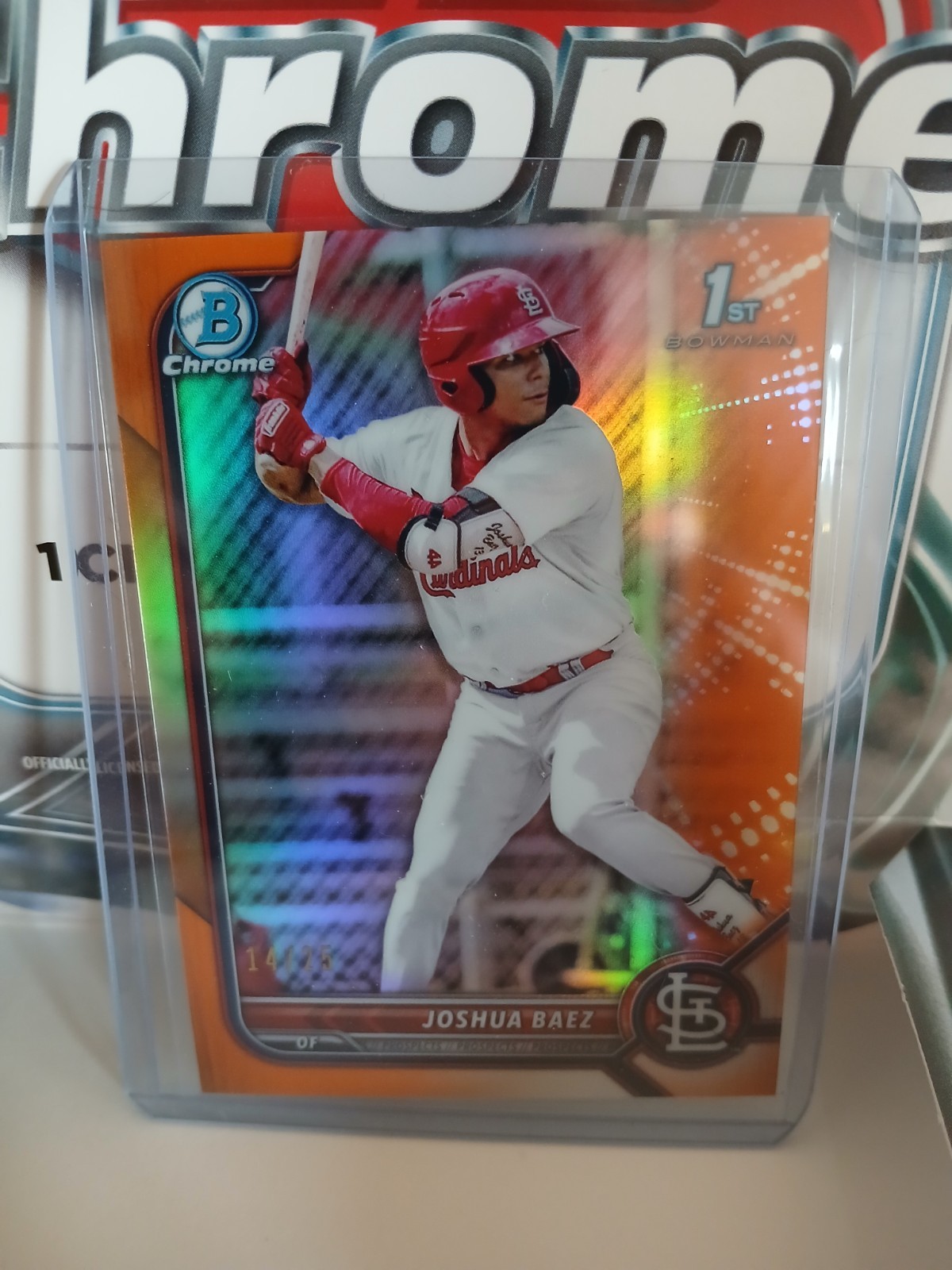 2022 Bowman Chrome Prospects Joshua Baez #BCP-112 Orange Refractor /25 (RC)
