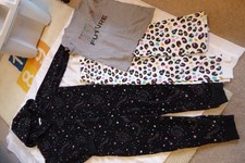 GIRLS AGE 12 / 13 YEARS M&S HOODED ALL IN ONE AND PJ,S  PLUS A PRIMARK T-SHIRT