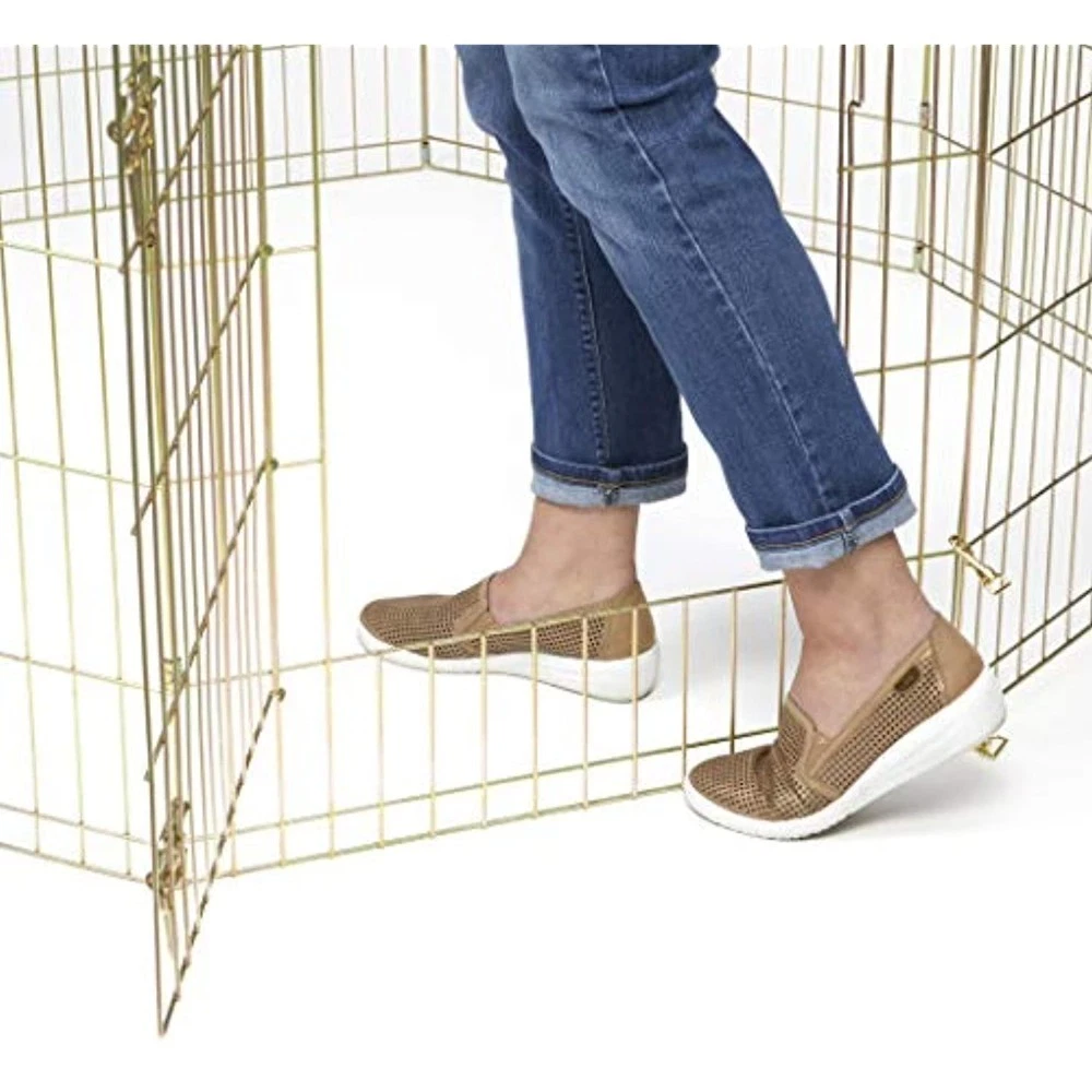 Metal Exercise Dog Playpen No Door Gold 42H - thumbnail 3