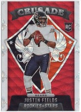 2021 Panini Rookies & Stars Crusade Red Wave Prizm Justin Fields Card RC #CR-23