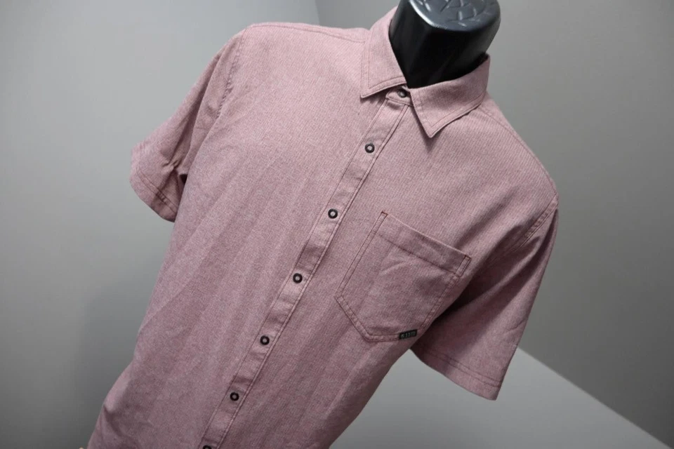 5.11 Tactical Breathable Button Up Shirt Security Red Short Sleeve Mens Medium - Image 4 of 4