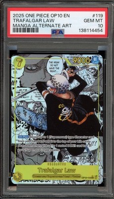 トラファルガー・ロー #119 MANGA ALTERNATE ART One Piece CCG Trafalgar Law Manga Alternate Art OP10-119 PSA 10