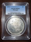 1921-P Morgan Silver Dollar PCGS Cert MS64 Last Year Of Issue! 🔥