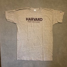 VTG 80's Champion Harvard Graduate School of Business Shirt XL Gray Made in USA