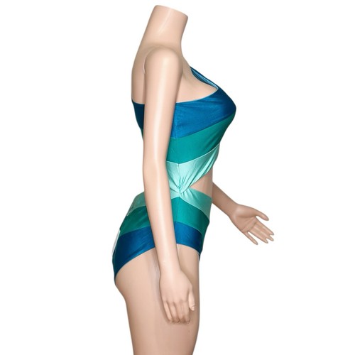 $168 NWT BEACH RIOT Joyce Cut-Out One Piece Swim, Cosmic Colorblock, Large - Imagen 6 de 7