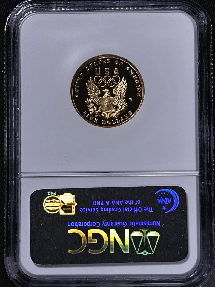 1992-W Olympics Commemorative Gold $5 NGC PF70 Ultra Cameo - STOCK - Image 4 of 4