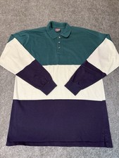 Vintage Roundtree & Yorke Men’s XL Rugby Shirt Colorblock Green Purple USA Made