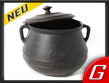 5 L Gusstopf, Gusseisen Topf, Schmortopf, emailliert Kochtopf Feuerstelle Grill
