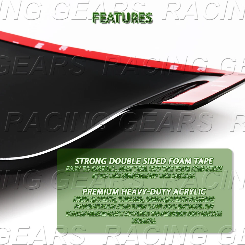 PARA ACURA RSX DC5 TIPO-S NEGRO ABS PLÁSTICO VENTANA TRASERA TECHO VISERA ALERÓN ALERÓN Foto 3 de 4